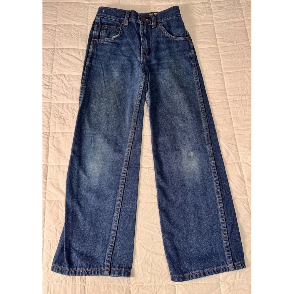 Vintage Royal Deb Girls Blue Wide Leg High Waisted Jeans Size 7 Medium Wash Dist